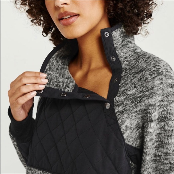 abercrombie & fitch ASYMMETRICAL SNAP-UP FLEECE - Picture 3 of 11